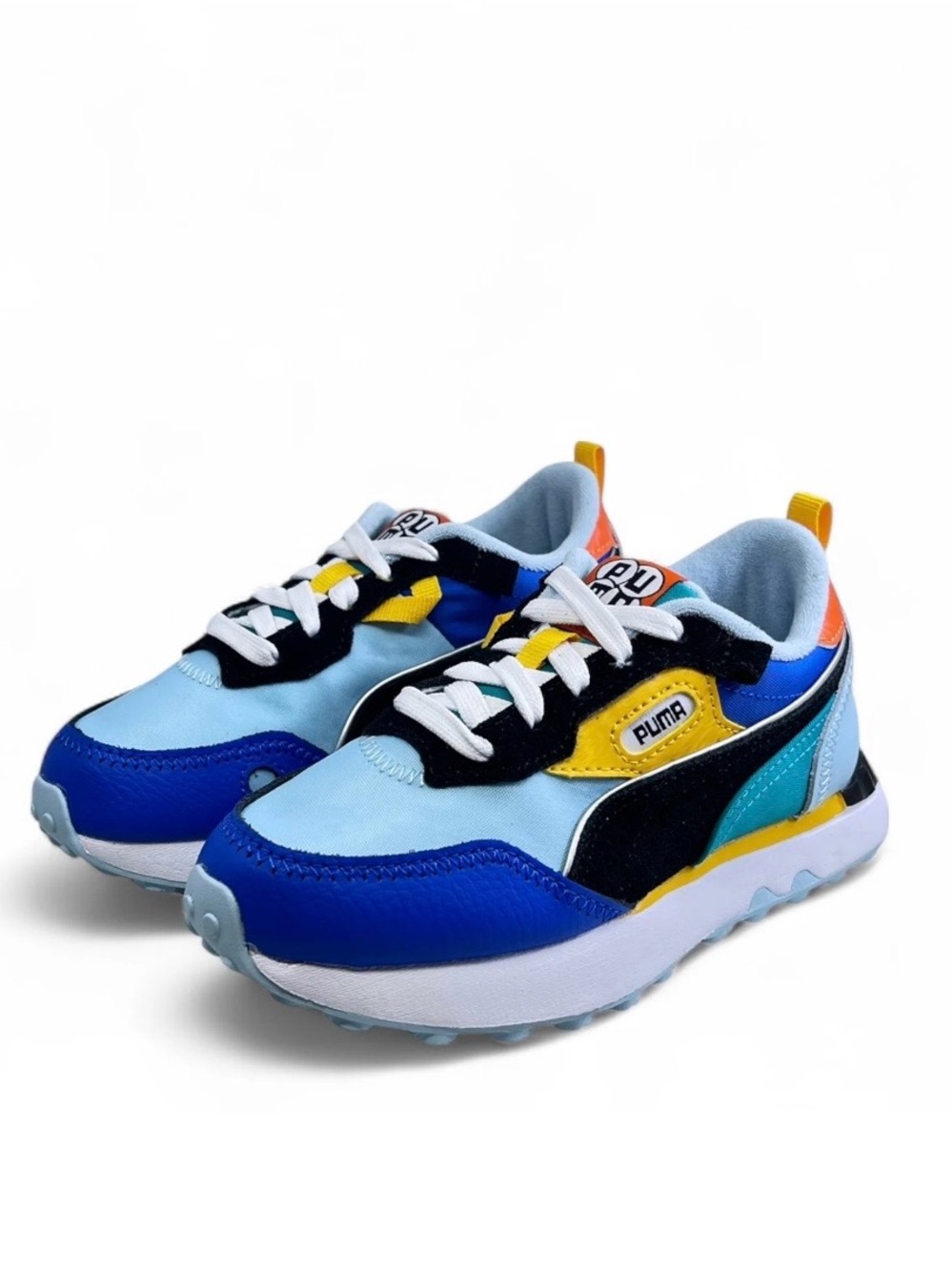 ✨PUMA✨Rider Fv Pinball Kids Blue Multi Colorblock Athletic Sneakers